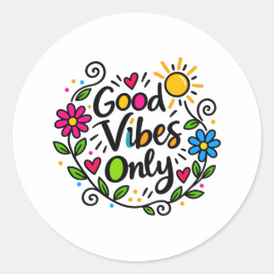 Alleen Goede Vibes Ronde Sticker
