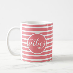 Alleen Goede Vibes Schattig Koraal Stijlvol Modern Koffiemok