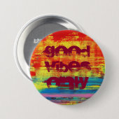"Alleen goede Vibes" - Zonnekleurige, kleurrijke A Ronde Button 7,6 Cm (Voorkant /achterkant)