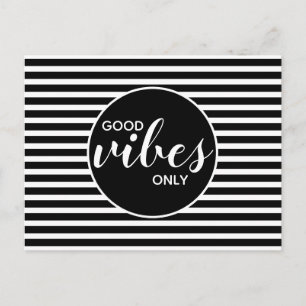 Alleen Goede Vibes Zwart Wit Citaat Briefkaart