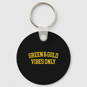 Alleen groene en gouden trillingen Hoge school voe Sleutelhanger