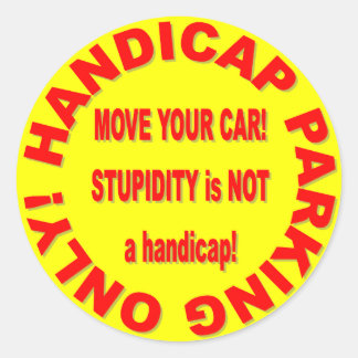ALLEEN HANDICAP PARKING - VERPLAATS UW AUTO! RONDE STICKER