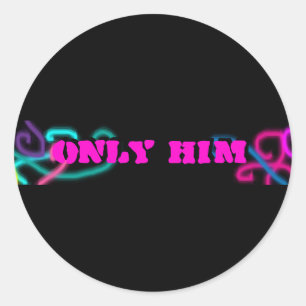 Alleen hem ronde sticker