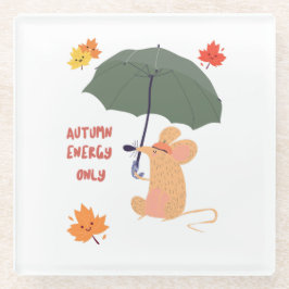 Alleen herfstenergie glazen onderzetter