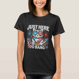 Alleen Hier Om Te Bangen Kattenliefhebber VS Vlag T-shirt