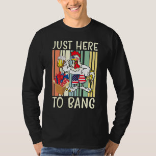 Alleen Hier Om Usa Vlag Kip Vuurwerk Bier Te Slaan T-shirt