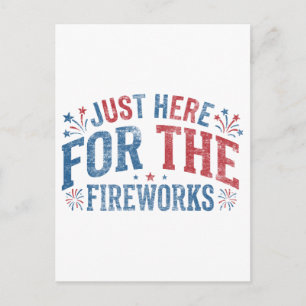 Alleen Hier Voor De Vuurwerk Retro Patriottisch Briefkaart