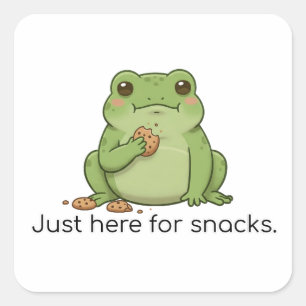 Alleen hier voor snacks. vierkante sticker