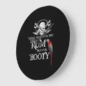 Alleen    hierRum en Booty Pirate & Parrot Pirate Grote Klok (Hoek)