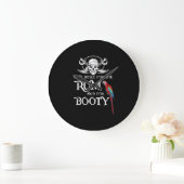 Alleen    hierRum en Booty Pirate & Parrot Pirate Grote Klok (Huis)