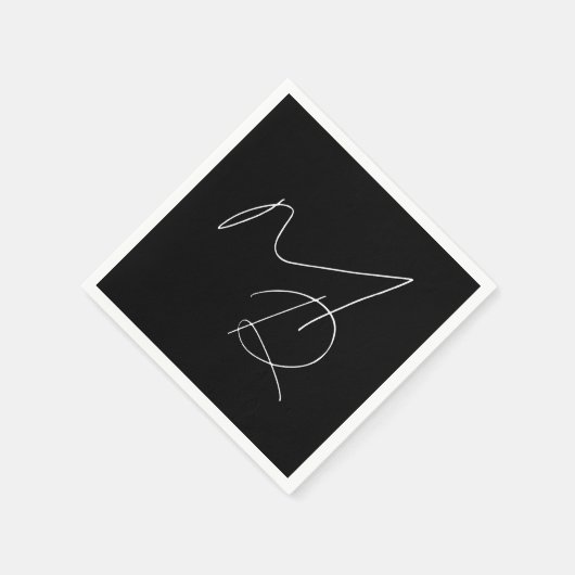 Alleen Initialen... Simple Thin Script Monogram Servet (Hoek)