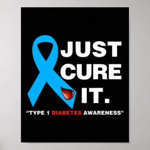 Alleen IT Blue Ribbon Type 1 Diabetes Awareness Poster