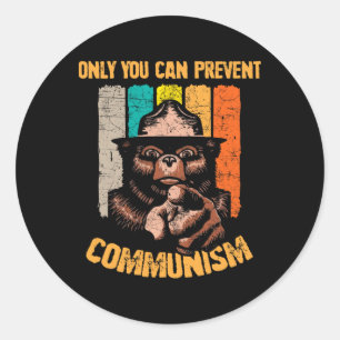 Alleen Jij Kan Communisme Voorkomen Funny Camping Ronde Sticker