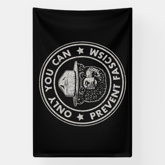 Alleen jij kunt fascisme weerstaan voorkomen spandoek (Verticaal)