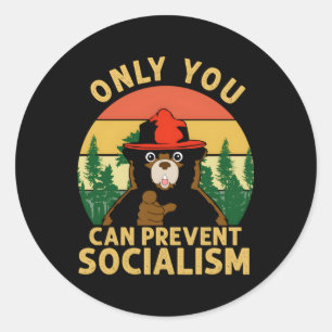 Alleen jij kunt socialisme Beer camg anti Ronde Sticker