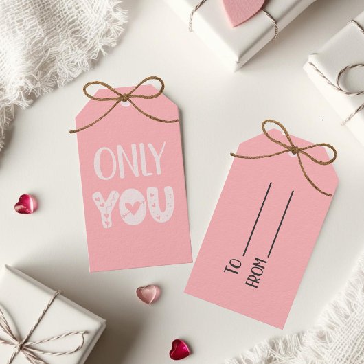 Alleen jij roze Valentijnsdag Cadeaulabel