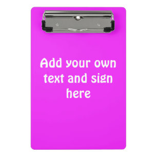 Alleen kleur achtergrond - roze + jouw ideeën mini klembord