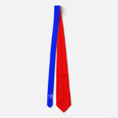 Alleen Kleurachtergrond - koningsblauw rood + mono Stropdas (Achterkant)