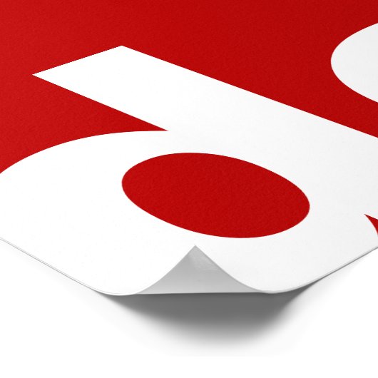 Alleen Kleurachtergrond - rood + uw ideeën Poster (Hoek)