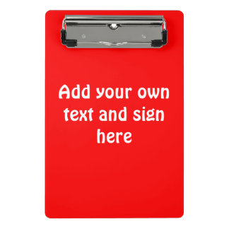 Alleen Kleurachtergrond - vuur rood + uw ideeën Mini Klembord