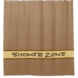 ALLEEN KLEUREN STRIJEN - bruin beige + uw achterg. Douchegordijn