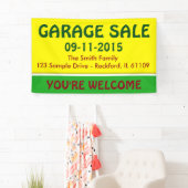 Alleen kleurencitroengeel en -streep + uw idee spandoek (Insitu)