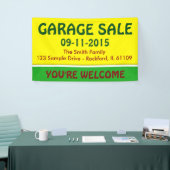 Alleen kleurencitroengeel en -streep + uw idee spandoek (Beurs)