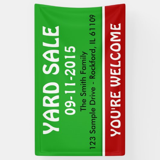 Alleen kleurgras, groen en streep + uw idee spandoek (Verticaal)