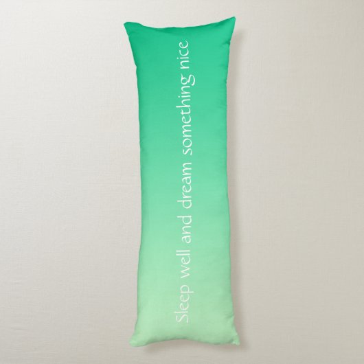 ALLEEN KLEURKLEUREN - oceaangroen + jouw tekst Lichaamskussen (Achterkant (Verticaal))