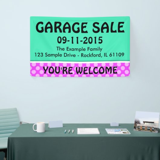 Alleen kleurmint groen en streep + uw idee spandoek (Beurs)