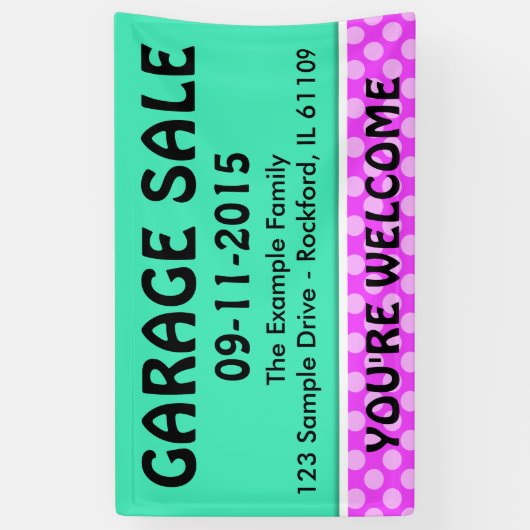 Alleen kleurmint groen en streep + uw idee spandoek (Verticaal)