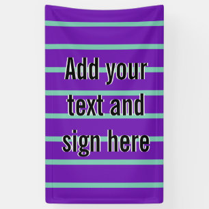 ALLEEN KLEURSTRIPEN - paars + uw rug. Spandoek