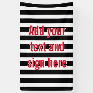 ALLEEN KLEURSTRIPEN - zwart + uw rug. en ideeën Spandoek