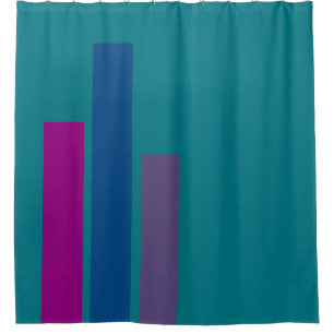 ALLEEN KLEURSTRIPES - magenta blauwe lila benzine Douchegordijn