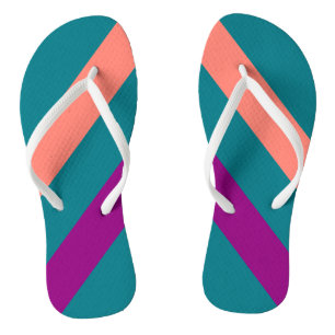 ALLEEN KLEURSTRIPES - zalm, pruimviolet Teenslippers