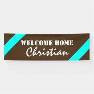 Alleen kleurturquoise & Words + uw ideeën Spandoek