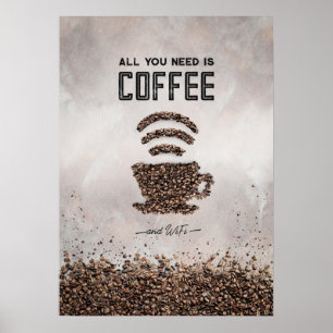 Alleen koffie en WiFi Poster