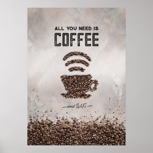 Alleen koffie en WiFi Poster (Voorkant)