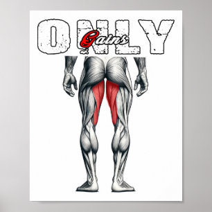 Alleen krijgt bodybuilding workout gym poster