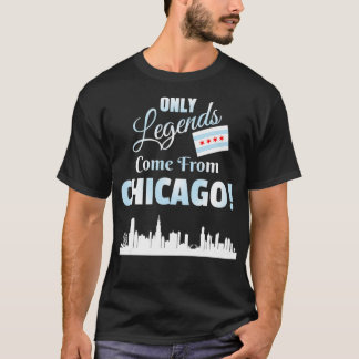 Alleen legende komt uit Chicago Skyline en T-shirt