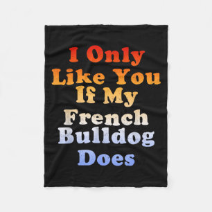 Alleen leuk als Franse bulldog retro vintage doet Fleece Deken