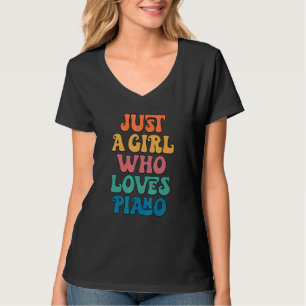 Alleen Maar Een Meisje Dat Van De Piano Pianiste H T-shirt