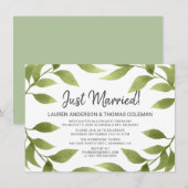 Alleen maar gehuwde Waterverf Willow Wreath kondig Kaart (Voorkant / Achterkant)