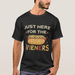 Alleen maar hier voor de hotdogs, Grappige 4 juli T-shirt