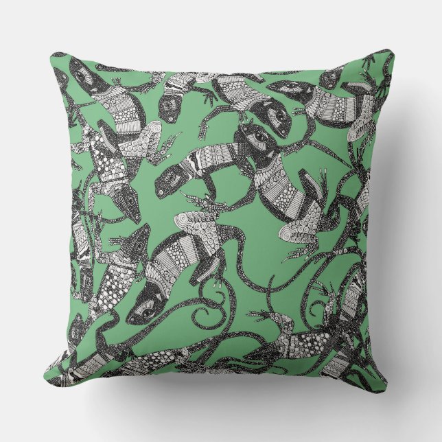 alleen maar lizards green kussen (Voorkant)