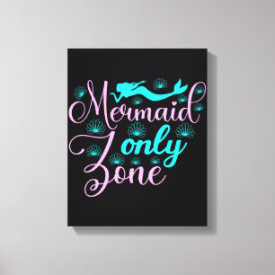 Alleen Mermaid Zone Canvas Afdruk