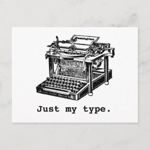 Alleen mijn type, typemachine briefkaart