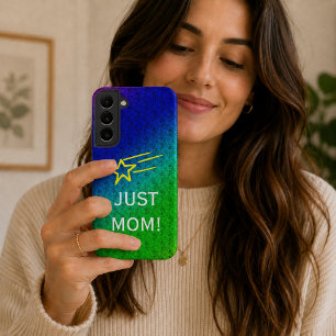 Alleen Moeder bloem Patroon Groen Blauw Samsung Galaxy Hoesje