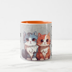 alleen naar mijn katten kijken kan me al gelukkig tweekleurige koffiemok
