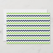 Alleen Navy Blue Kelly Green Chevron Receptie Kaart (Achterkant)